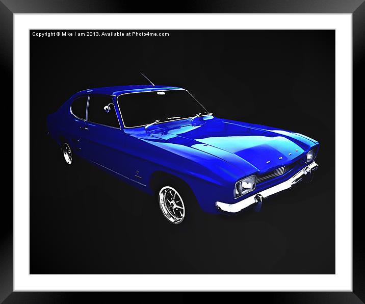 Blue ford capri Framed Mounted Print by Thanet Photos