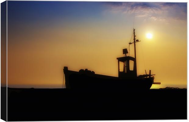 Abandoned Boat at Sunrise Canvas Print by Dean Messenger