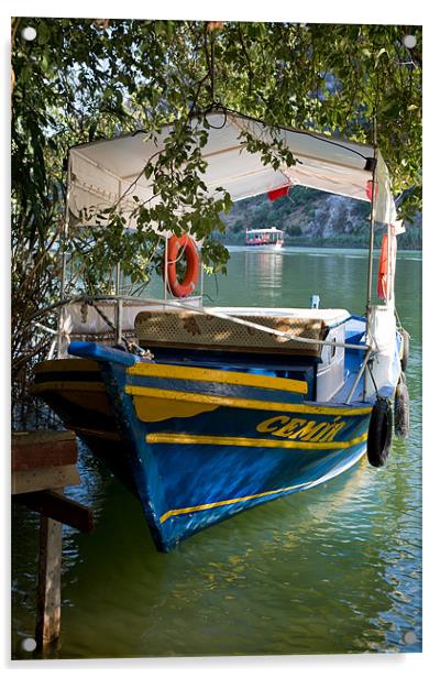 Dalyan river boat Acrylic by Rory Trappe