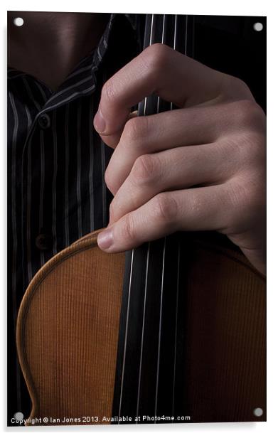 The Violin and the hand Acrylic by Ian Jones