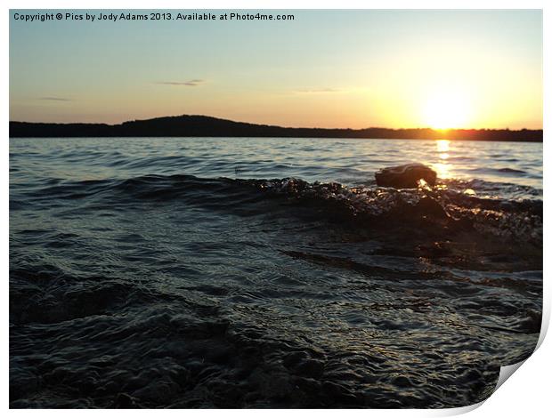 Waves at Sunset Print by Pics by Jody Adams