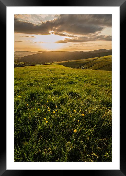 Middle Moor and Hayfield from Kinder Low Framed Mounted Print by Phil Tinkler