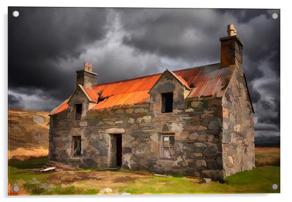 Old House at Callanish Acrylic by Les Ellingham