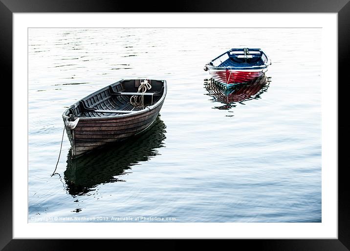 Two Moored Boats Framed Mounted Print by Helen Northcott