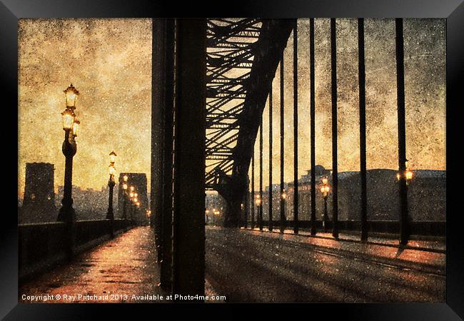 Textured Tyne Bridge Framed Print by Ray Pritchard