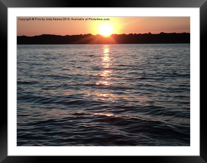 Sunset on the Lake Framed Mounted Print by Pics by Jody Adams