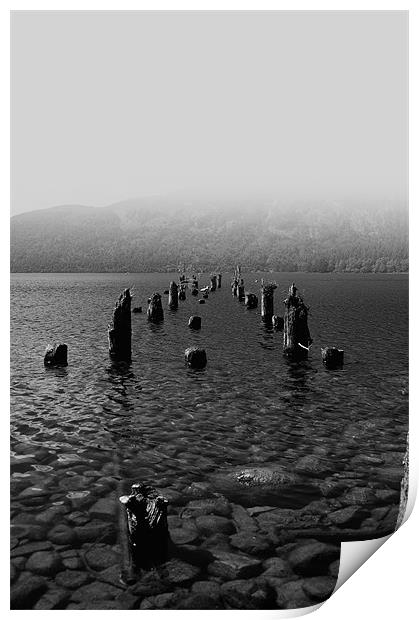 Misty Morning on Loch Ness Print by Jacqi Elmslie