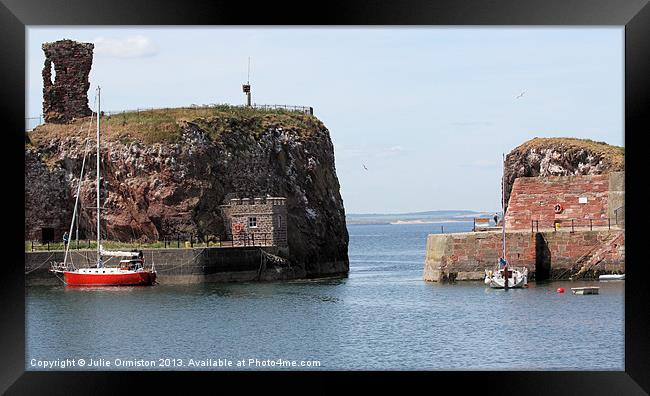 Dunbar Harbour & Castle Framed Print by Julie Ormiston
