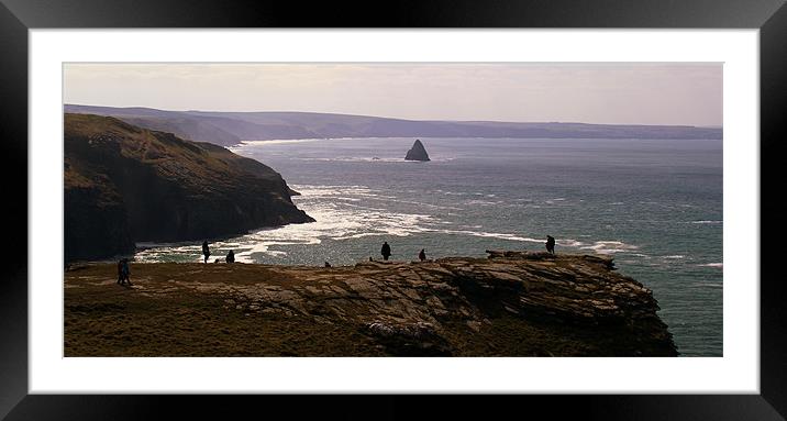 Tintagel Winter Sun Framed Mounted Print by Peter F Hunt