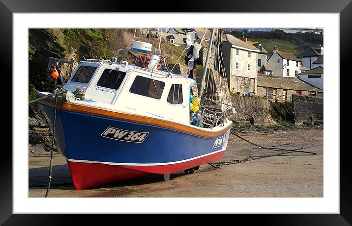 Port Isaac Harbour Cornwall Framed Mounted Print by Peter F Hunt