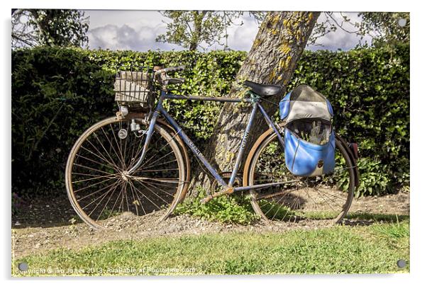 Tired old Bicycle Acrylic by Ian Jones