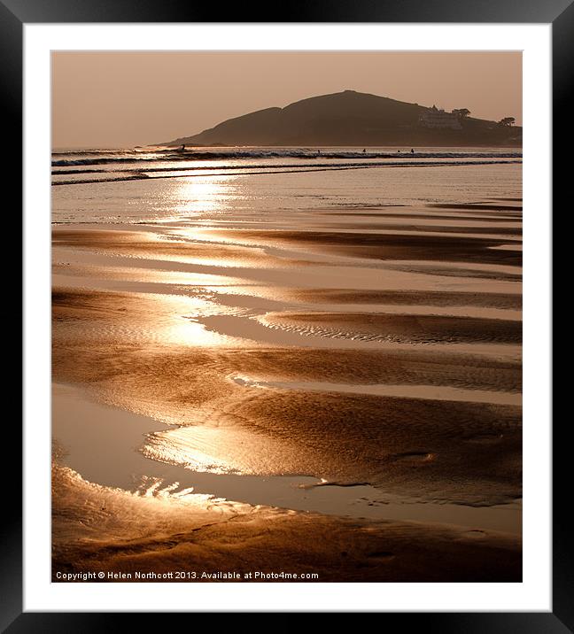 Bantham Beach Sunset ii Framed Mounted Print by Helen Northcott