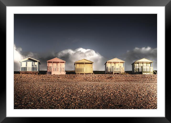 Beach Huts Framed Mounted Print by derrick smith