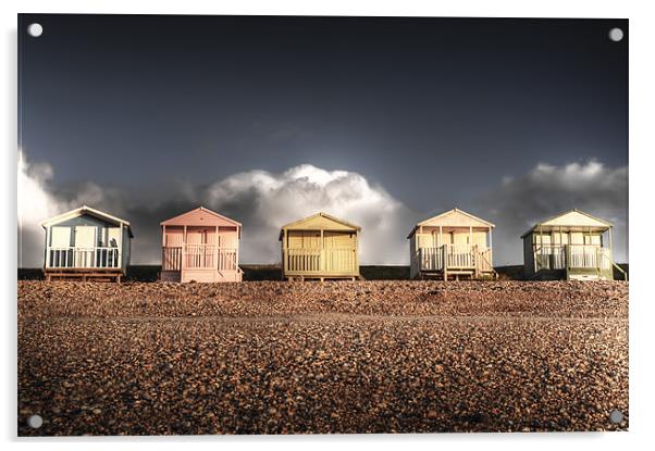 Beach Huts Acrylic by derrick smith