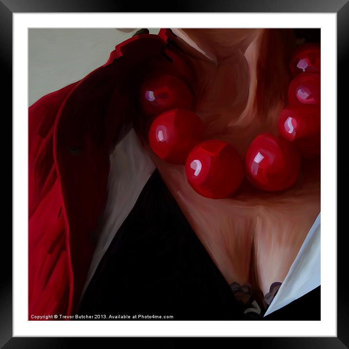 Red Necklace Framed Mounted Print by Trevor Butcher