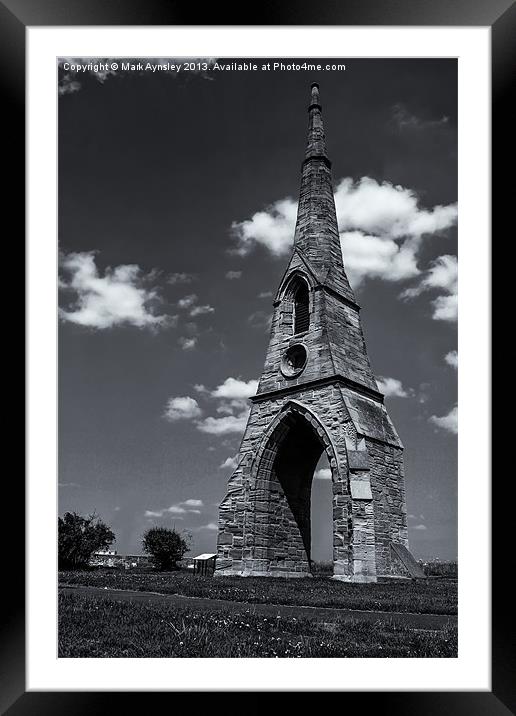 Cemetary spire. Framed Mounted Print by Mark Aynsley
