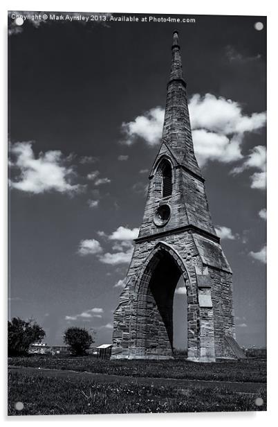 Cemetary spire. Acrylic by Mark Aynsley