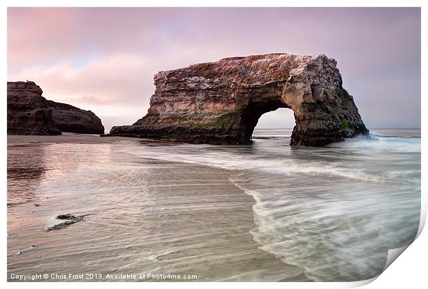 Natural Bridges State Beach, CA Print by Chris Frost