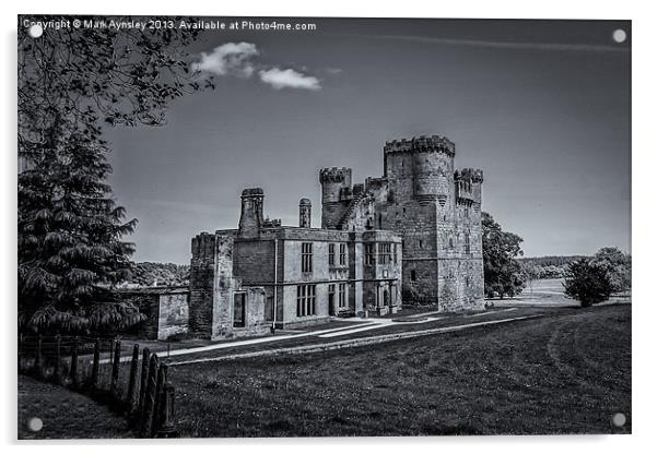 Belsay castle. Acrylic by Mark Aynsley
