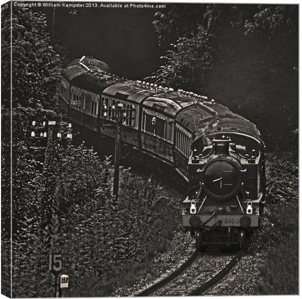 Severn Valley Railway GWR 51XX Class B&W Canvas Print by William Kempster