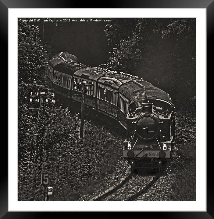 Severn Valley Railway GWR 51XX Class B&W Framed Mounted Print by William Kempster