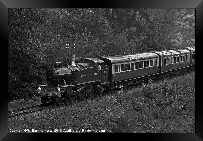 Severn Valley Railway GWR 51XX Class B&W Framed Print by William Kempster