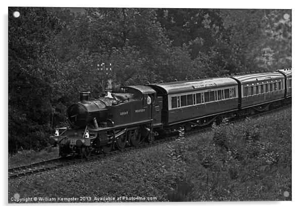 Severn Valley Railway GWR 51XX Class B&W Acrylic by William Kempster