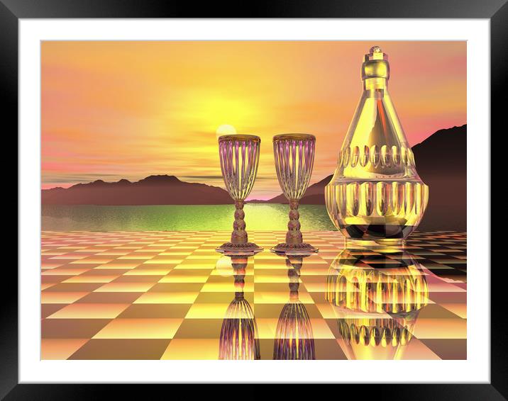 Sunset Gold Framed Mounted Print by Hugh Fathers