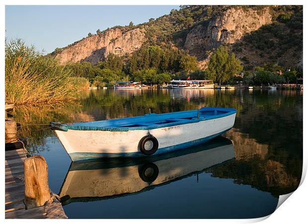Dalyan transfer boat Print by Rory Trappe