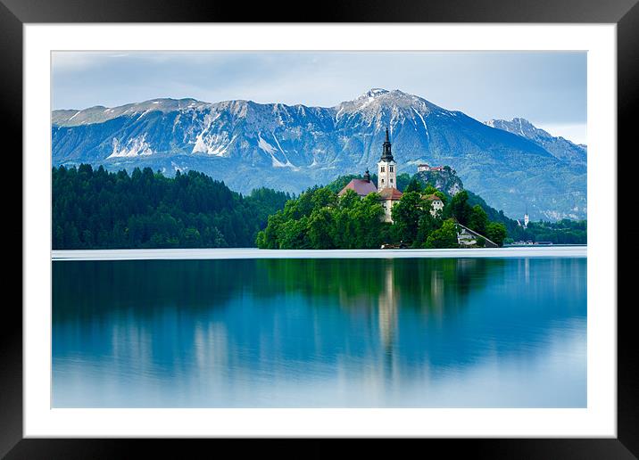 Lake Bled Island church Framed Mounted Print by Ian Middleton