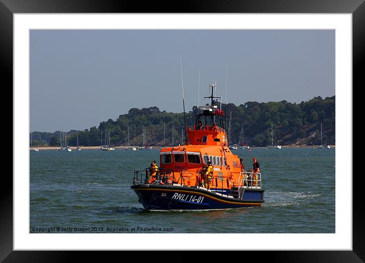 RNLI Boat Framed Mounted Print by kelly Draper