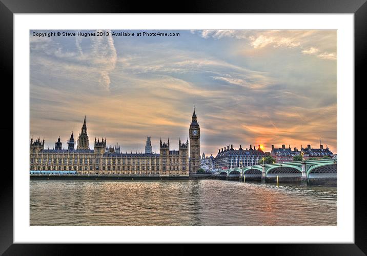 Big Ben HDR Framed Mounted Print by Steve Hughes