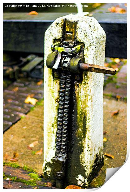 Old lock post Print by Thanet Photos