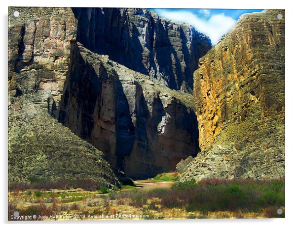 Big Bend Santa Elena Canyon Acrylic by Judy Hall-Folde