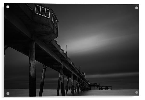 Pier Side Moody Sky Acrylic by Adam Atkinson