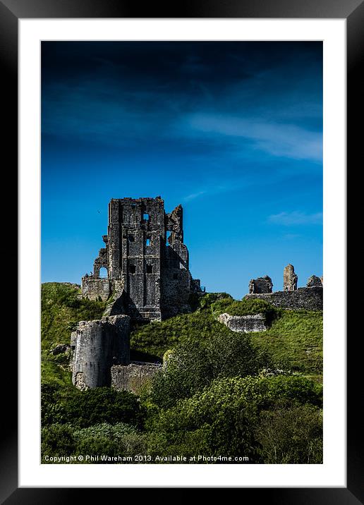 Corfe Castle Framed Mounted Print by Phil Wareham