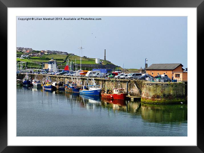 Whitehaven Harbour. Framed Mounted Print by Lilian Marshall