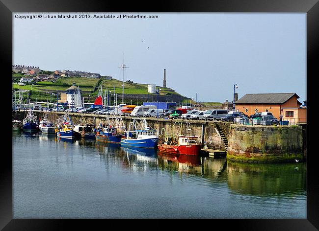 Whitehaven Harbour. Framed Print by Lilian Marshall