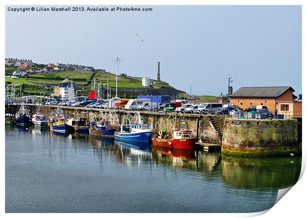 Whitehaven Harbour. Print by Lilian Marshall
