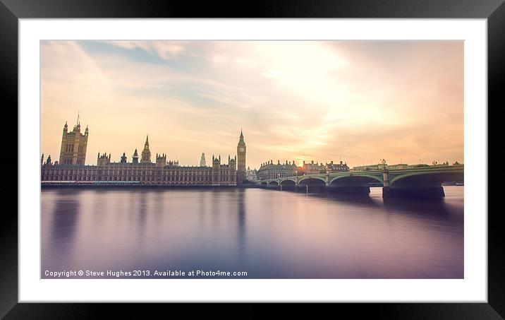 Big Ben and Westminster Bridge Framed Mounted Print by Steve Hughes