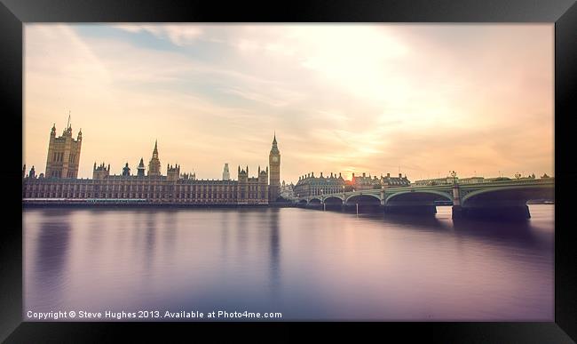 Big Ben and Westminster Bridge Framed Print by Steve Hughes
