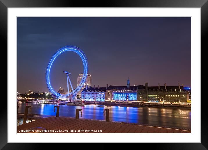 London Eye long exposure Framed Mounted Print by Steve Hughes
