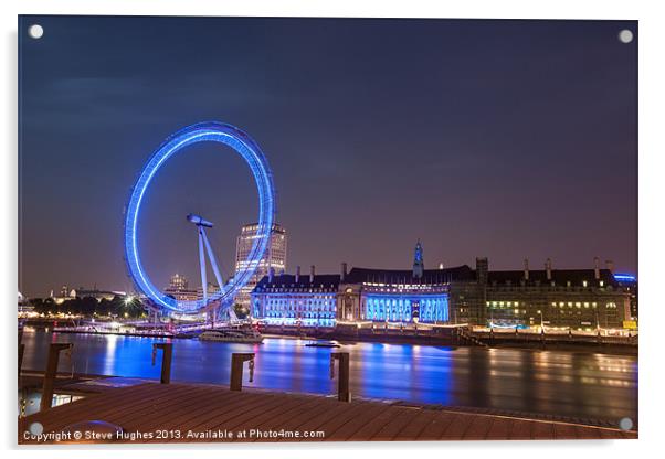 London Eye long exposure Acrylic by Steve Hughes