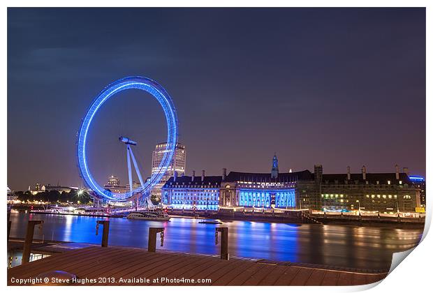 London Eye long exposure Print by Steve Hughes
