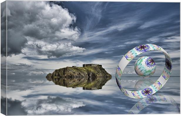 Island Ring and Sphere Canvas Print by Steve Purnell