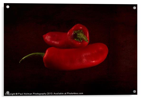 Red Hot Chillies Acrylic by Paul Holman Photography
