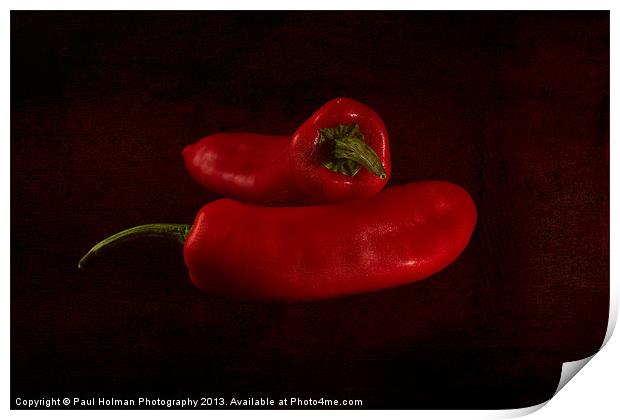Red Hot Chillies Print by Paul Holman Photography