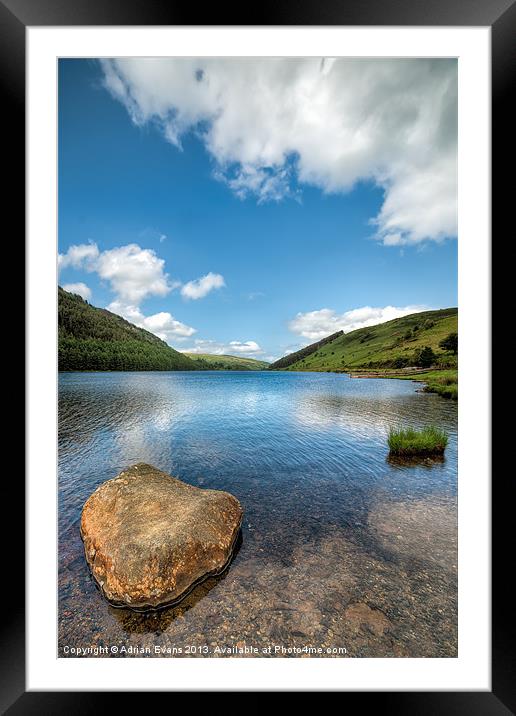 Geirionydd Lake Wales Framed Mounted Print by Adrian Evans