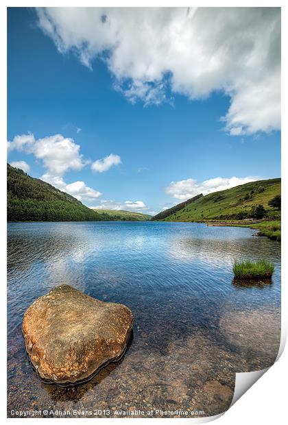 Geirionydd Lake Wales Print by Adrian Evans