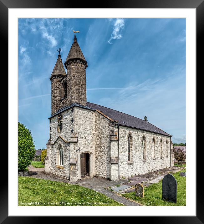 St Michael Church Betws yn Rhos Framed Mounted Print by Adrian Evans
